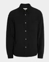Frame Men's Cotton Waffle Texture Button-down Shirt In Black