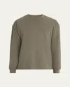 Frame Men's Cotton Waffle Textured Long-sleeve T-shirt In Smoky Green