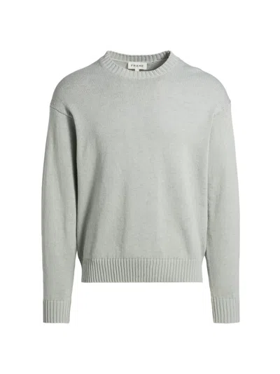 Frame Men's Cotton-silk Crewneck Sweater In Silver
