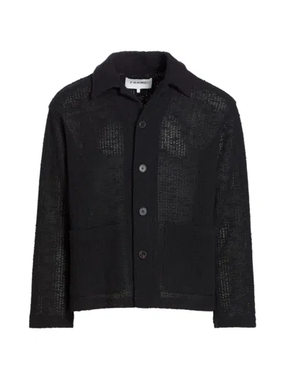 Frame Men's Crocheted Cotton-blend Jacket In Ash Black