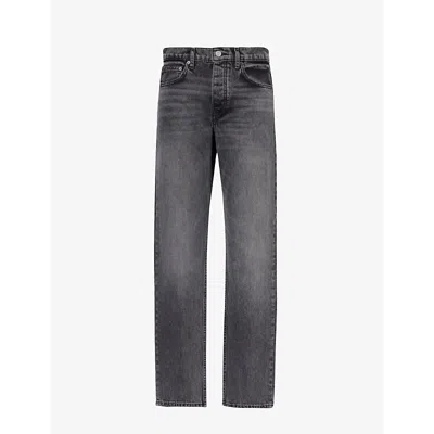 Frame Mens Dark Moon Faded-wash Straight-leg Regular-fit Denim Jeans