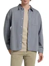 Frame Men's Denim Button-front Shirt In Blue