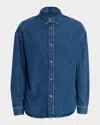 Frame Men's Denim Relaxed-fit Button-down Shirt In Blue