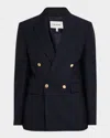 Frame Men's Double-breasted Wool Blazer Jacket In Black