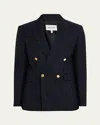 Frame Men's Double-breasted Wool Blazer Jacket In Blue