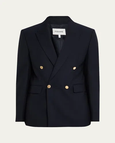 FRAME MEN'S DOUBLE-BREASTED WOOL BLAZER JACKET