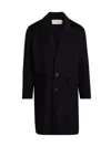 Frame Double Face Wool Overcoat Dark Navy In Blue