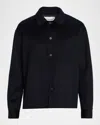 Frame Wool Twin-pocket Overshirt In Blue