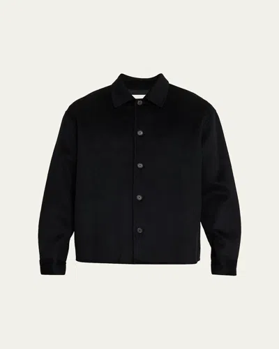 Frame Men's Double-face Wool Overshirt In Black