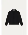 Frame Double Face Wool Zip-front Shirt Jacket In Black