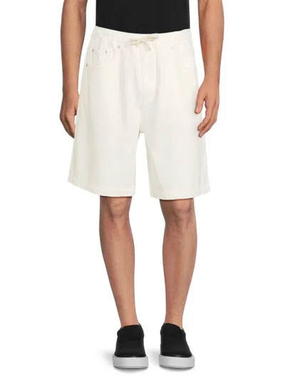 Frame Men's Drawstring Wide Leg Shorts In Off White
