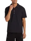 Frame Men's Duo Fold Cotton Polo In Black