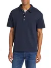 Frame Duo Fold Short Sleeve Polo Shirt In Navy