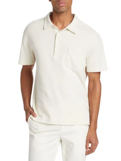 Frame Mens Summer Beige Jacquard Short-sleeve Cotton-jersey Polo Shirt In Neutral