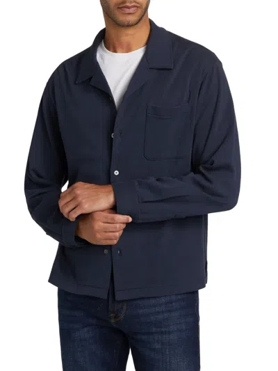 Frame Men's Duo Fold Relaxed Fit Cotton Camp Shirt In Blue