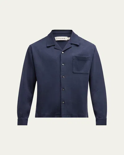 Frame Men's Duo Fold Relaxed Overshirt In Navy