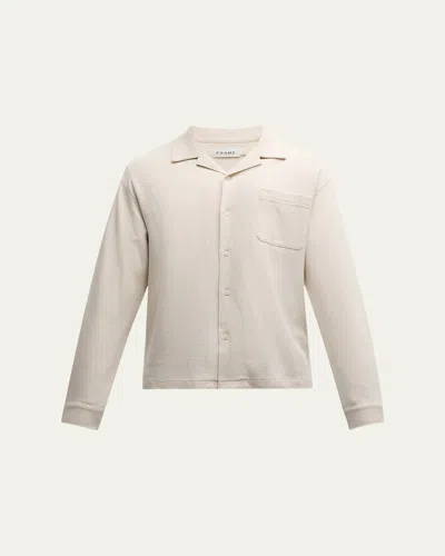 Frame Men's Duo Fold Relaxed Overshirt In White Sand