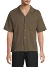 Frame Men's Duo Fold Relaxed Shirt In Brown