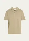 Frame Men's Duo Fold Ribbed Polo In Dry Sage