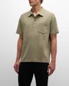 Frame Men's Duo Fold Ribbed Polo In Dry Sage