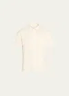 Frame Mens Summer Beige Jacquard Short-sleeve Cotton-jersey Polo Shirt In White Canvas