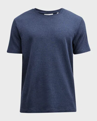 Frame Mens Duo Fold Solid T-shirt In Heather Dark Blue