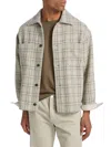 Frame Checked Wool-blend Overshirt In Green