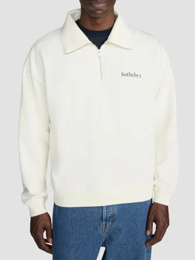 Frame Men's  X Sotheby's Cotton Quarter-zip Sweatshirt In White