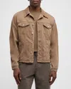 Frame Suede Padded Jacket In Dark Camel