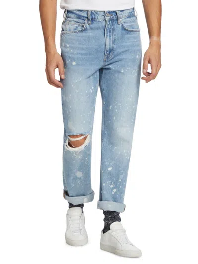 Frame Men's High Rise Splatter Distressed Jeans In Summer Kiss
