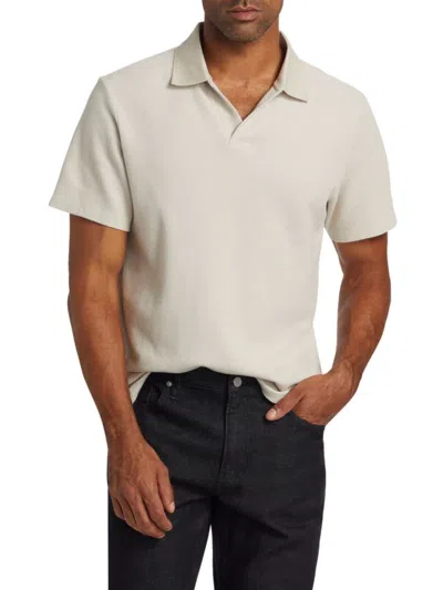 Frame Men's Jacquard Cotton Polo Shirt In Brown