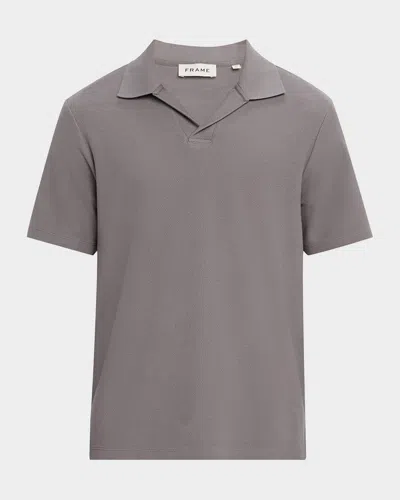 Frame Men's Jacquard Polo Shirt In Gray