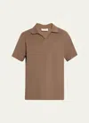 Frame Men's Jacquard Polo Shirt In Soft Mocha