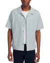 Frame Men's Jacquard Short Sleeve Camp Shirt In Blue