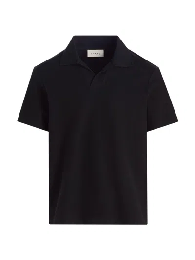 Frame Men's Johnny Collar Polo Shirt In Black