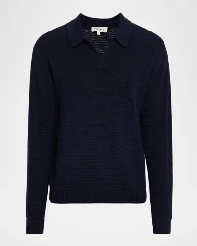 FRAME MEN'S KNIT WOOL AND CASHMERE JOHNNY COLLAR SWEATER