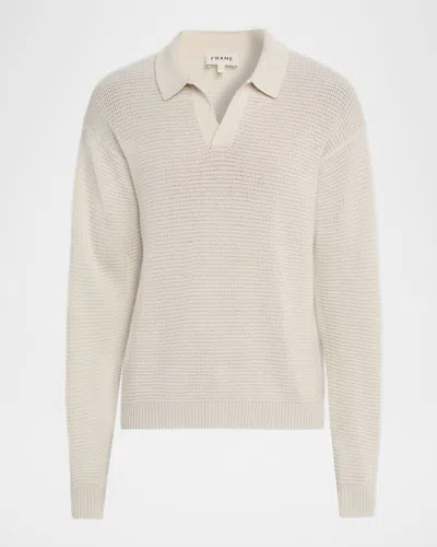 Frame Men's Knit Wool And Cashmere Johnny Collar Sweater In Neutral