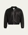 Frame Leather Bomber Jacket In Black