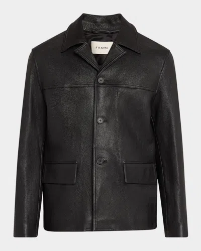 Frame Men's Leather Jacket In Black