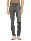 Frame Men's L'homme Jagger True Skinny Distressed Jeans In Grey
