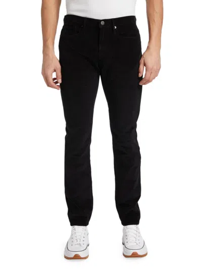 Frame Modern Slim Straight-leg Woven Trousers In Black