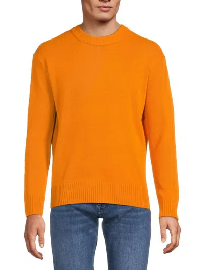 Frame Men's Lightweight Cashmere Sweater In Clementine