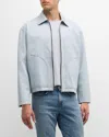 Frame Cotton Zip-up Denim Trucker Jacket In Indigo