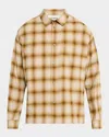 Frame Lightweight Plaid Shirt In Tan Plaid