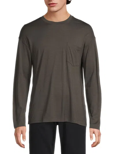 Frame Men's Lightweight Wool Long-sleeve T-shirt In Green