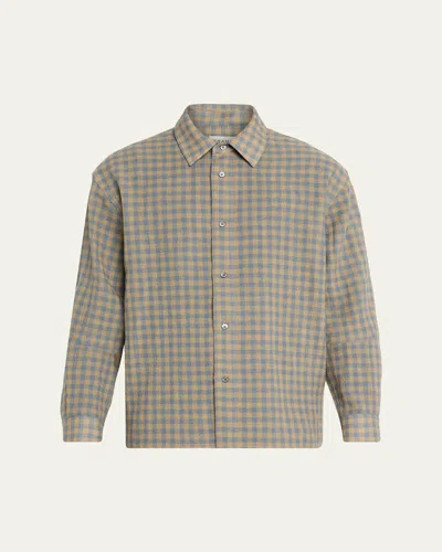 FRAME MEN'S LIGHTWEIGHT WOOL PLAID BUTTON-DOWN SHIRT