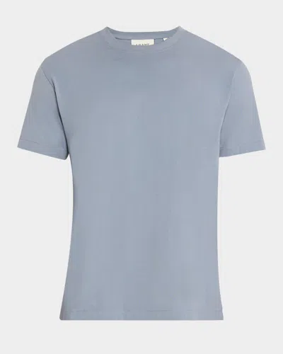 Frame Mens Smoky Blue Logo Embroidered Cotton T-shirt