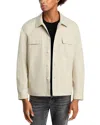 Frame Padded Shirt Jacket In White Beige