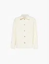 Frame Textured Wool Blend Shirt Jacket In Off White
