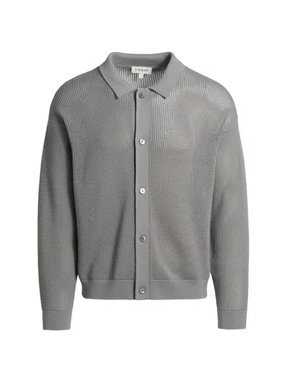 Frame Men's Open Knit Cardigan In Gray